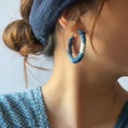 Load image into Gallery viewer, Indigo Circle Earrings - 925 Silver
