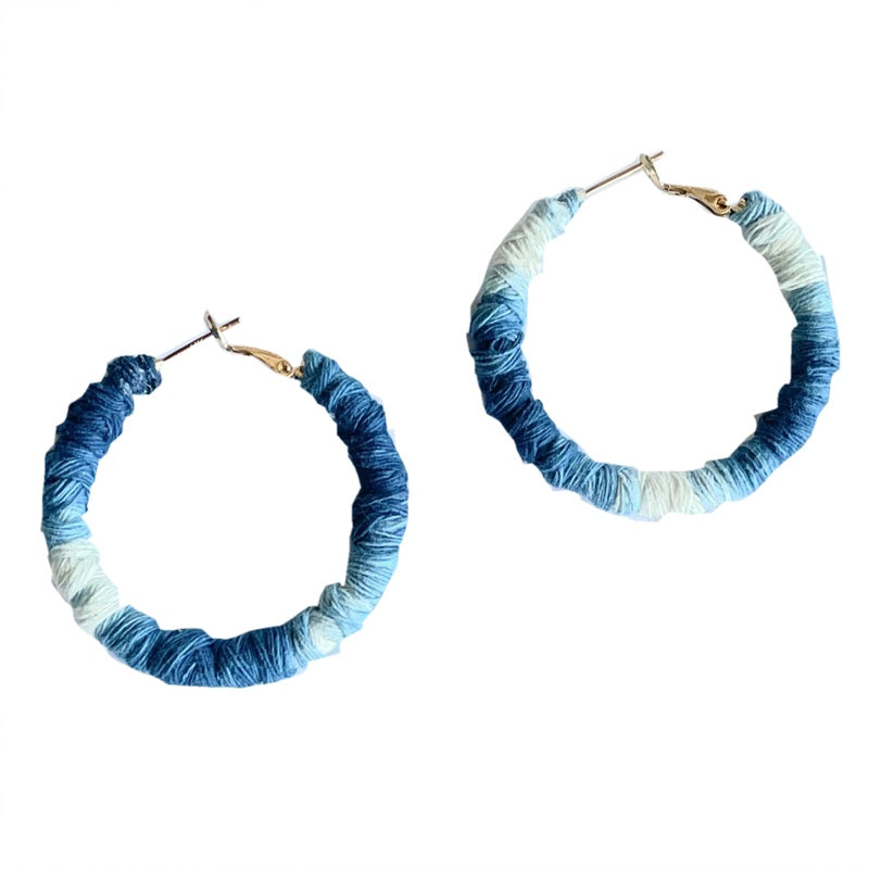 Indigo Circle Earrings - 925 Silver