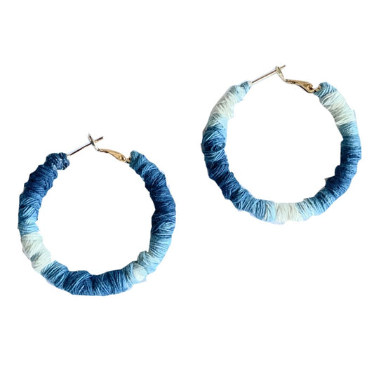 Indigo Circle Earrings - 925 Silver