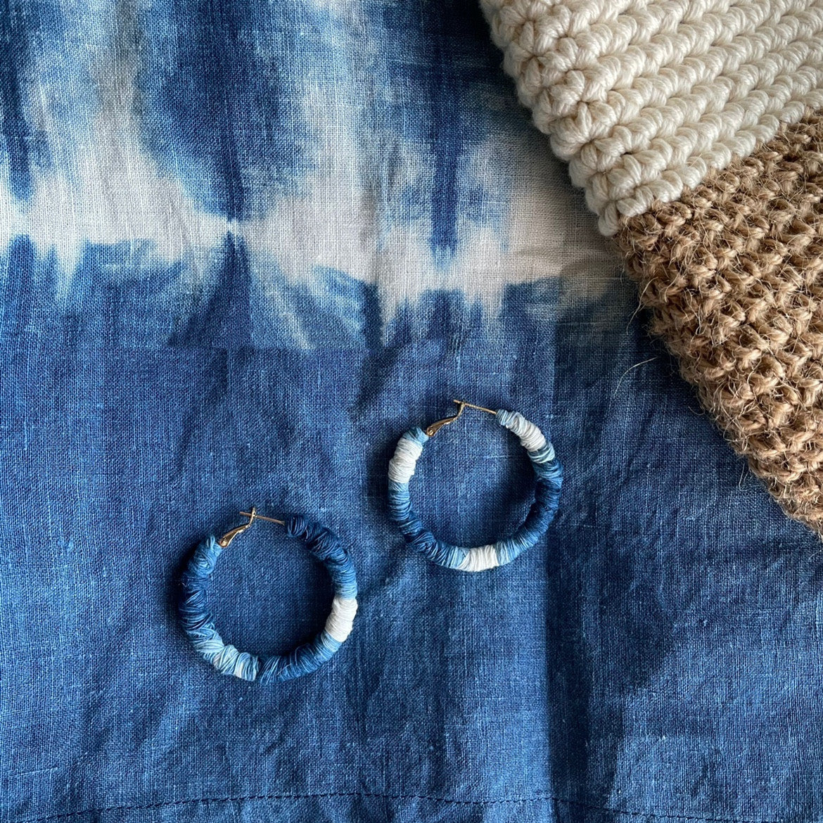 Indigo Circle Earrings - 925 Silver